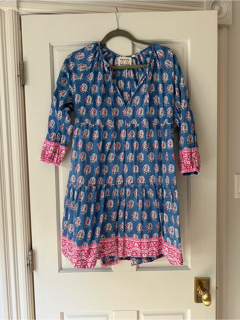 Block print mini dress